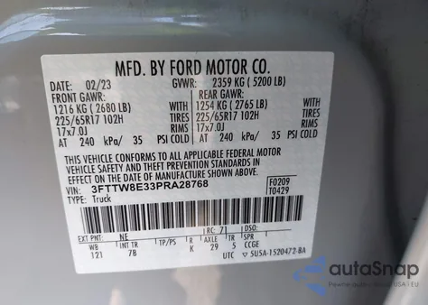 2023 Ford Maverick Xlt из США, поврежденный, VIN 3FTTW8E33PRA28768